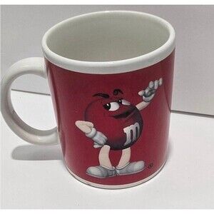 M&M Red Ceramic Character Coffee Mug 12 oz Candy Collectible 4 In